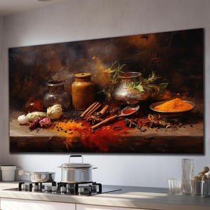 Spices Glass Wall Decor,Spices Wall Decor,Spices Kitchen Wall Art,Kitchen Decor,Kitchen Gift,Wall Hangings,Large Wall Art,Abstract Wall Art