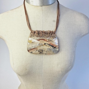 Sobral Minas Gerais Araxa Inclusion Huge Pendant Artist Made Statement Necklace