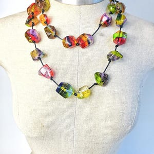 Sobral Sobralita Itaoca Multi Inclusion Beads Statement Artist Made 45&quot; Necklace