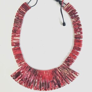 Sobral Atelie Gaia Tupi Red Gorky Bead Artist Made Statement Necklace