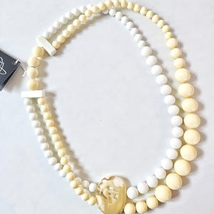 Sobral Retired End of Days Ivory & White Round Ball Beads Artist Made Necklace