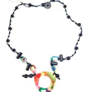 Sobral Retired Tropicalia Lila Island Hue Beads Artist Made Necklace