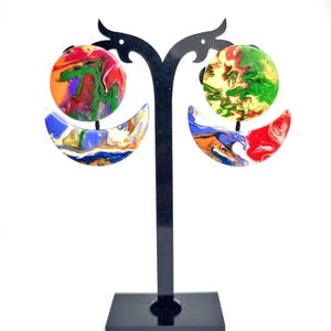 Sobral Pollock Sombra Multicolor Dangling Statement Artist Made Post Earrings
