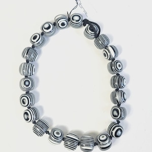 Sobral Black & White Pop Art Olho Grego Greek Eye Beads Artist Made Necklace