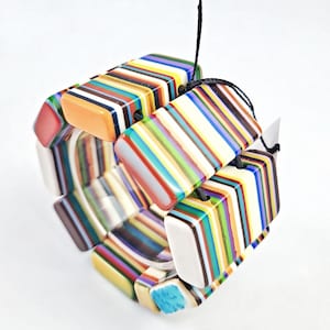 Sobral Pop Art 8.5 Pecas Multicolor Stripe Artist Made Bead Bracelet