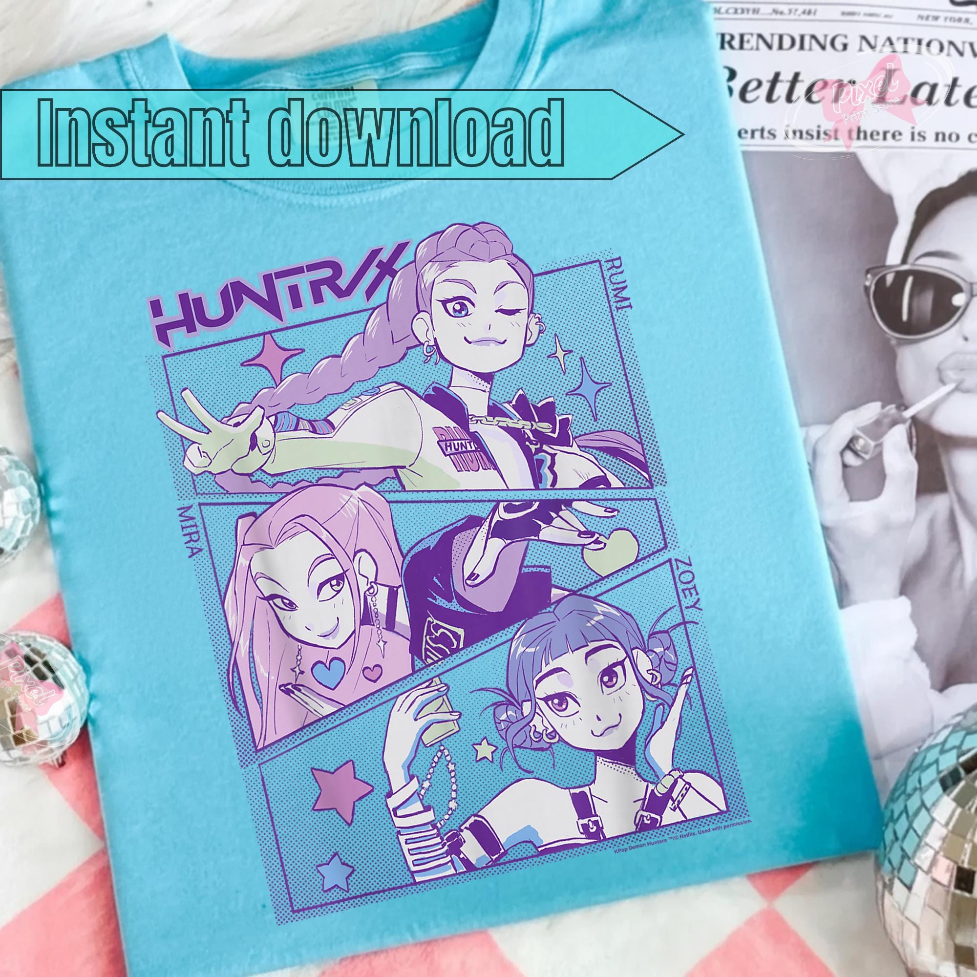 Buy Huntrix Frame Kpop Demon Hunters Png, Saja Girls Png, Anime Lover ...