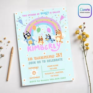 Paw-ty Editable Invitation, puppies Printable Birthday Invite boy girl, puppy invitation, dog invite, pool party Birthday Invite template