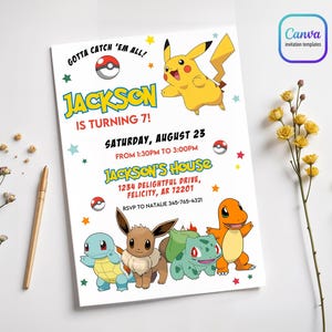 Invitación de cumpleaños imprimible, invitación de cumpleaños, invitación editable, invitación de cumpleaños de anime, descarga instantánea