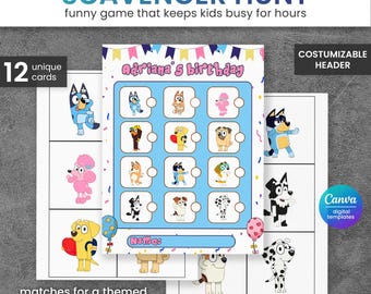 Búsqueda del tesoro para perritas, juego imprimible para fiestas de cumpleaños, actividad DIY para cumpleaños de cachorros, recuerdos de fiesta.