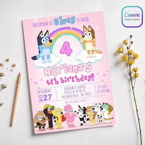 Paw-ty Editable Invitation, puppies Printable Birthday Invite boy girl, puppy invitation, dog invite, pool party Birthday Invite template