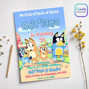 Paw-ty Editable Invitation, puppies Printable Birthday Invite boy girl, puppy invitation, dog invite, pool party Birthday Invite template
