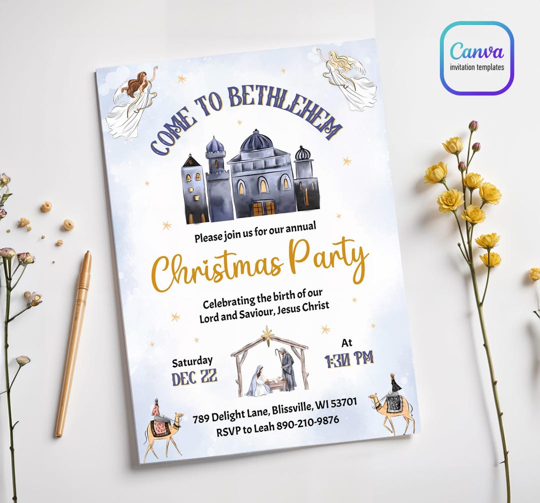 Lds Party Latter Day Saint Ward Christmas Party Invitation, LDS X Mas Invitation ...