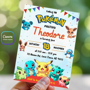 Invitación de cumpleaños imprimible, invitación de cumpleaños, invitación editable, invitación de cumpleaños de anime, descarga instantánea