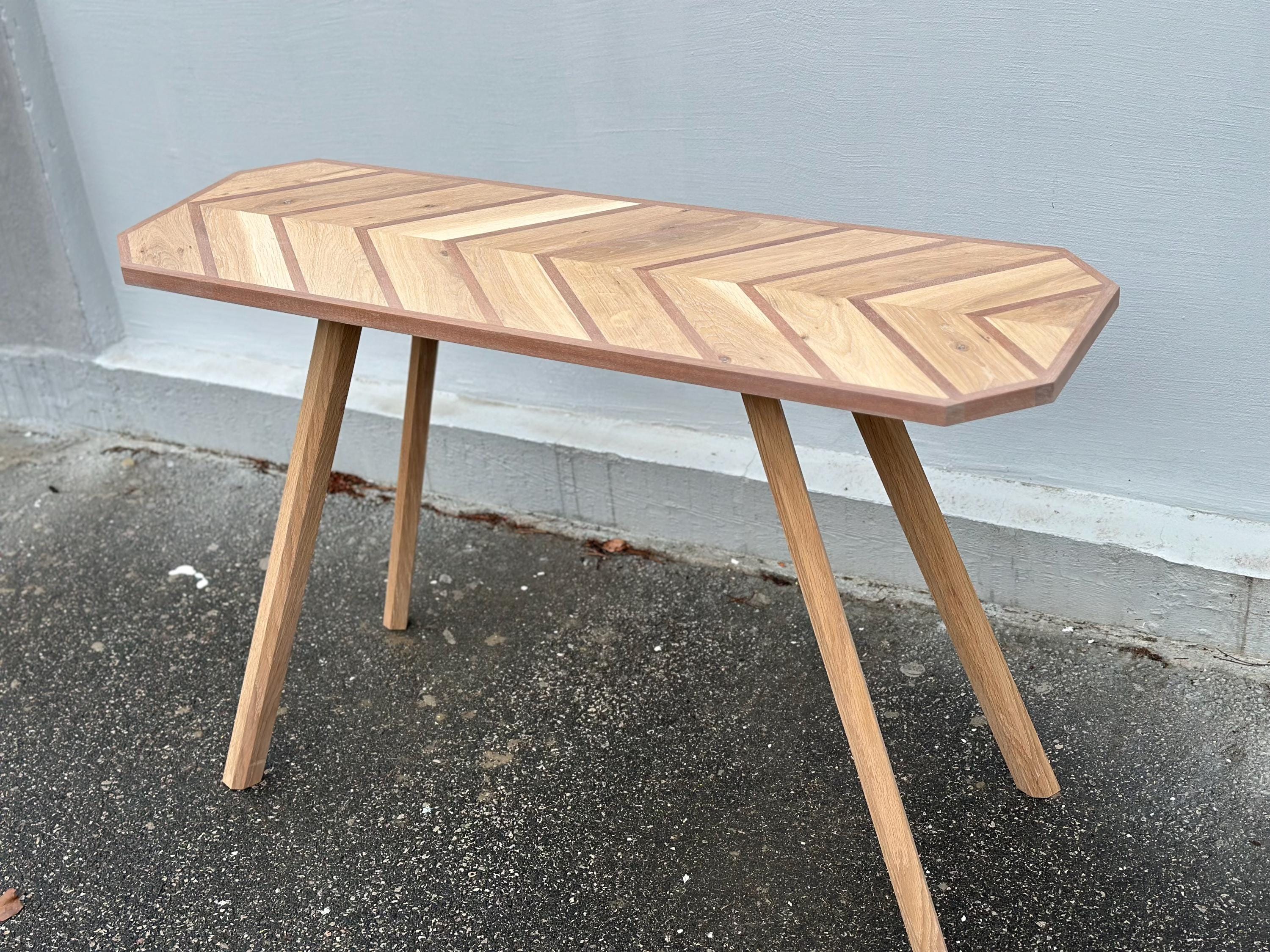 Table Oak-mahogany, Vintage Chevron - Etsy