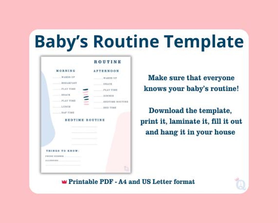 Baby's Routine Template | Instant Download - Etsy