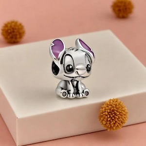Charm Lilo & Stitch Charm Silver Famous Cartoon Characters Handmade Jewellery for Women Discounted, Trending Bracelet Charm Gift For Sister