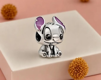 Charm Lilo & Stitch Charm Silver Famous Cartoon Characters Handmade Jewellery for Women Discounted, Trending Bracelet Charm Gift For Sister