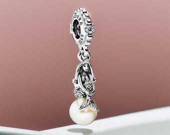 Leuchtende Ariel baumeln Charme Geburtstag Überraschung Trending Silber Animation Charakter authentische weißen Selenit Charme