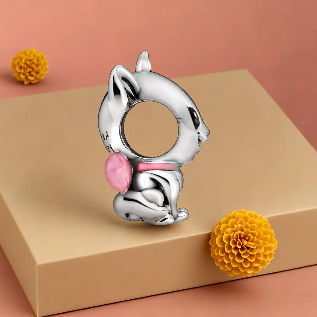 The Aristocats Marie Charm Silver Bead Charm Minimalist Animation ...