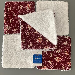 Pack of 10 washable, reusable wipes 12X12cm