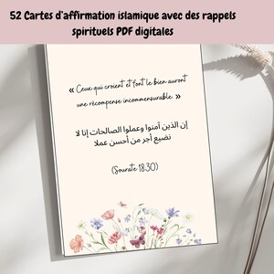 Cartes d’Affirmations Coraniques Digitales 52 Rappels Inspirants à Imprimer,Rappels spirituels pour chaque semaine de l'année, Art islamique