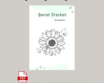 Quran Tracker for Kids - Printable PDF | Fun & Interactive Monthly Tracker | A4 Size | Teach Kids Quran Reading in a Creative Way