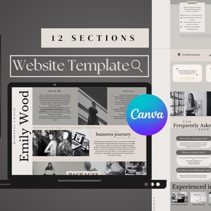 Canva-websitesjabloon life coaching-website Canva-websiteontwerp voor coaches bestemmingspagina-sjabloonwebsite Canva Professional-website