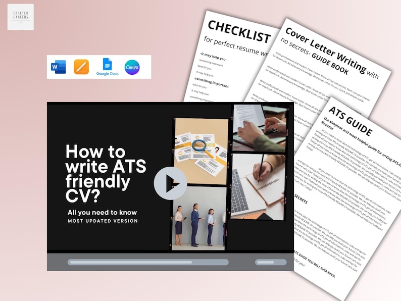 ATS Friendly Resume Template for Microsoft Word and Google Docs, Cover ...