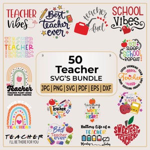 Teacher Svg Bundle | Teacher Svg | Teacher Quote Svg | Teacher Life Svg | School Svg | Teacher Appreciation Svg | Back to School Svg