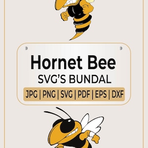 Hornet Bee Mascot SVG | JPEG Instant Download | Digital Download File Cuttable |Sports | Wasp | Football | Basketball | Bumblebee | School