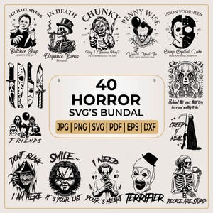 Mega Horror SVG Bundle | Horror Characters SVG | Horror Movie Svg | Horror SVG | horror svg | scary svg | horror characters svg bundle