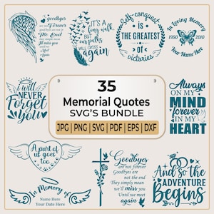 Memorial SVG Bundle | Memorial Quotes SVG | Cardinal Svg | In loving memory SVG | Rest in peace svg | Heaven Svg | Your Wings were Ready Svg