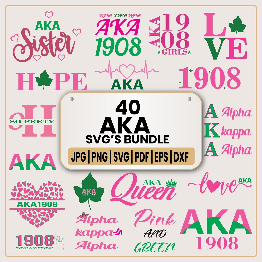 AKA Svg | Lettering | Alpha Kappa Alpha Svg | Greek Sorority | Rush Svg ...