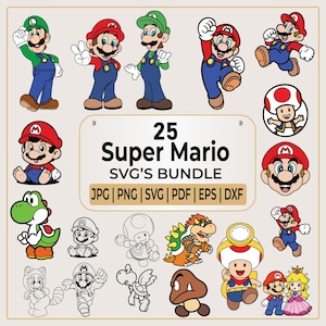 Pacote Super Mario SVG | Pacote Super Mario | Pacote Super Mario png | Família Super Mario svg | Fonte Super Mario svg | Pacote Mario svg