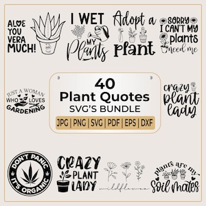 Pflanzenliebhaber SVG Bundle | Pflanzensvg Bundle | Pflanze svg | Pflanzen Zitate zwart | Pflanzen Mom zwart | Zimmerpflanze geschnitten Datei | lustiges Pflanzenzitat | verrückte Pflanze
