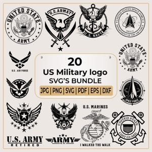 Logotipo militar de EE. UU. SVG / logotipo militar de EE. UU. PNG / ejército de EE. UU. / paquete militar / logotipo militar / medallas militares de EE. UU. / ejército de EE. UU. SVG / SVG PNG