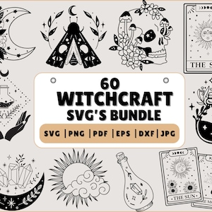 WitchCraft SVG Bundle | Magic and Celestial SVG bundle 60 designs | Magic and Witchcraft SVG bundle 60 designs