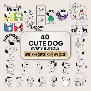 Cute Dog SVG Bundle | Cartoon Puppy Clipart | Cute Dog SVG Bundle | Peanuts Cartoon Svg | Digital Fan Art for Cricut | DOG Svg | Silhouette