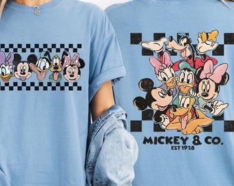 Checkered Retro Disney Mickey and Co Shirt, Comfort Colors Shirt, Disney Mickey Shirt, Disney Friends Shirt, Disney Trip Shirt