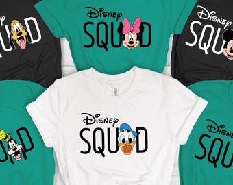 Disney Squad Shirt Family Trip Shirts Matching Disney Family Shirts Mickey Minnie Donald Daisy Goofy Pluto Group Vacation Tee