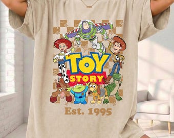 Comfort Colors Disney Toy Story 1995 Retro T-Shirt, Woody Buzz Lightyear Rex Tee, Disney Pixar Fest, WDW Disneyland Family Vacation Trip