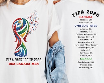 Comfort Colors® World Cup 2026 Shirt Soccer Fan Tee USA Canada Mexico Football Shirt FIFA 2026 Host Cities Shirt