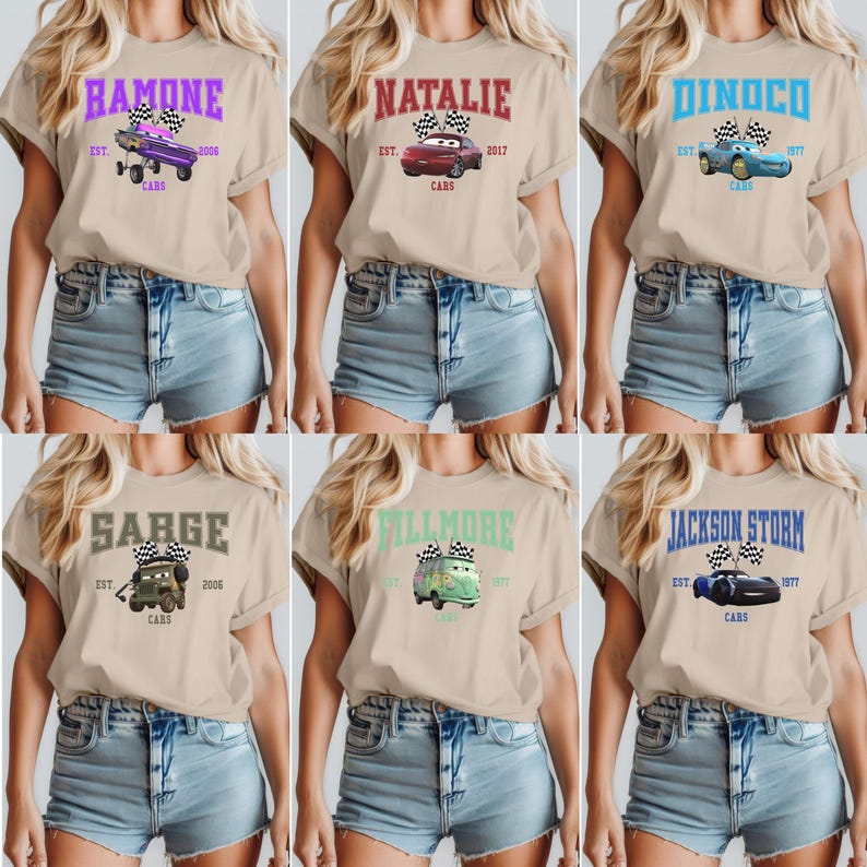 Disney Cars Retro Radiator Springs Shirt,Lightning McQueen Mater Sally Matching Shirt, Pixar Cars Land Tee, Disneyland Disney World Trip bild 2