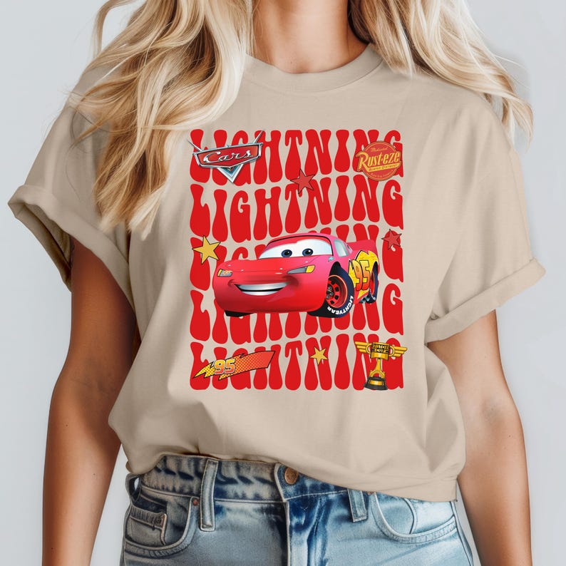 Disney Cars T-shirt, Pixar Lightning McQueen Tee, Tow Mater Sweatshirt, Sally Carrera Tee, Disney Family Trip Shirt, Disneyland Vacation Tee bild 1