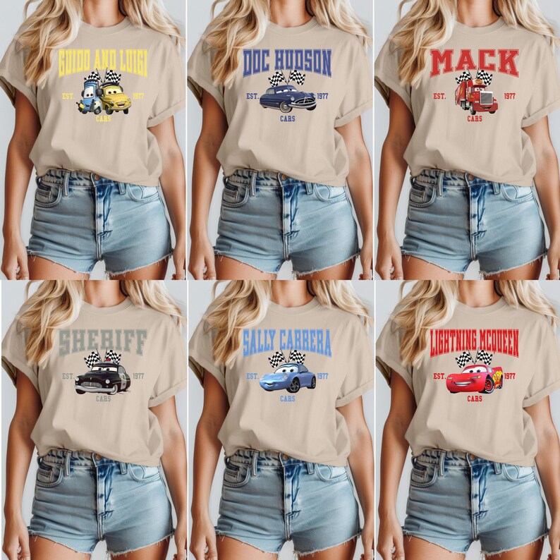 Disney Cars Retro Radiator Springs Shirt,Lightning McQueen Mater Sally Matching Shirt, Pixar Cars Land Tee, Disneyland Disney World Trip bild 3
