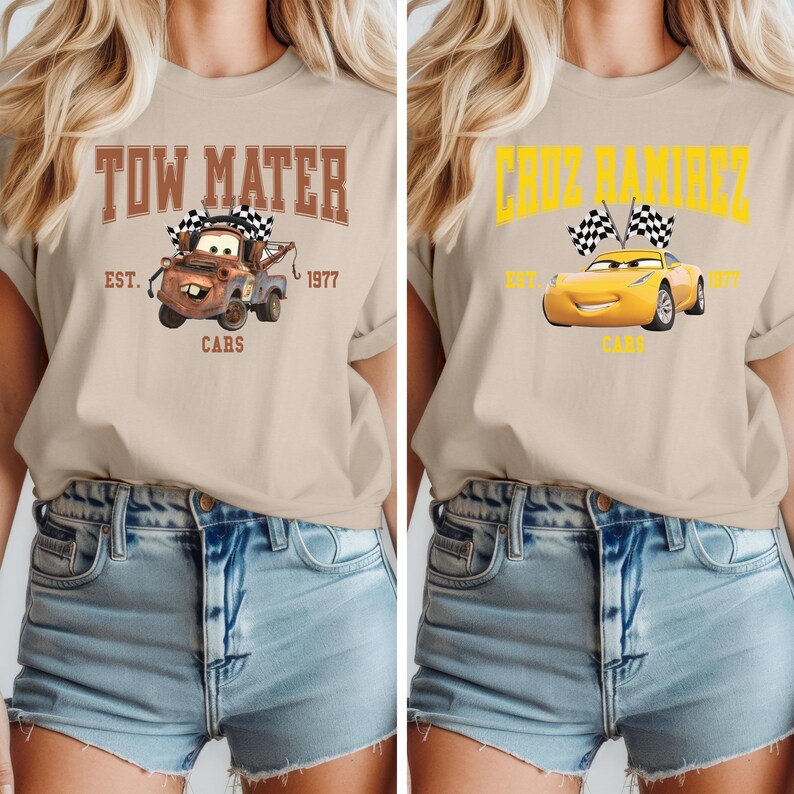Disney Cars Retro Radiator Springs Shirt,Lightning McQueen Mater Sally Matching Shirt, Pixar Cars Land Tee, Disneyland Disney World Trip bild 4