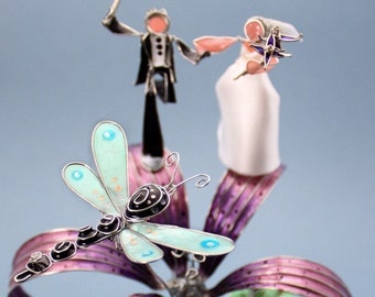 Dragonfly Wedding Cake Topper (Customizable)