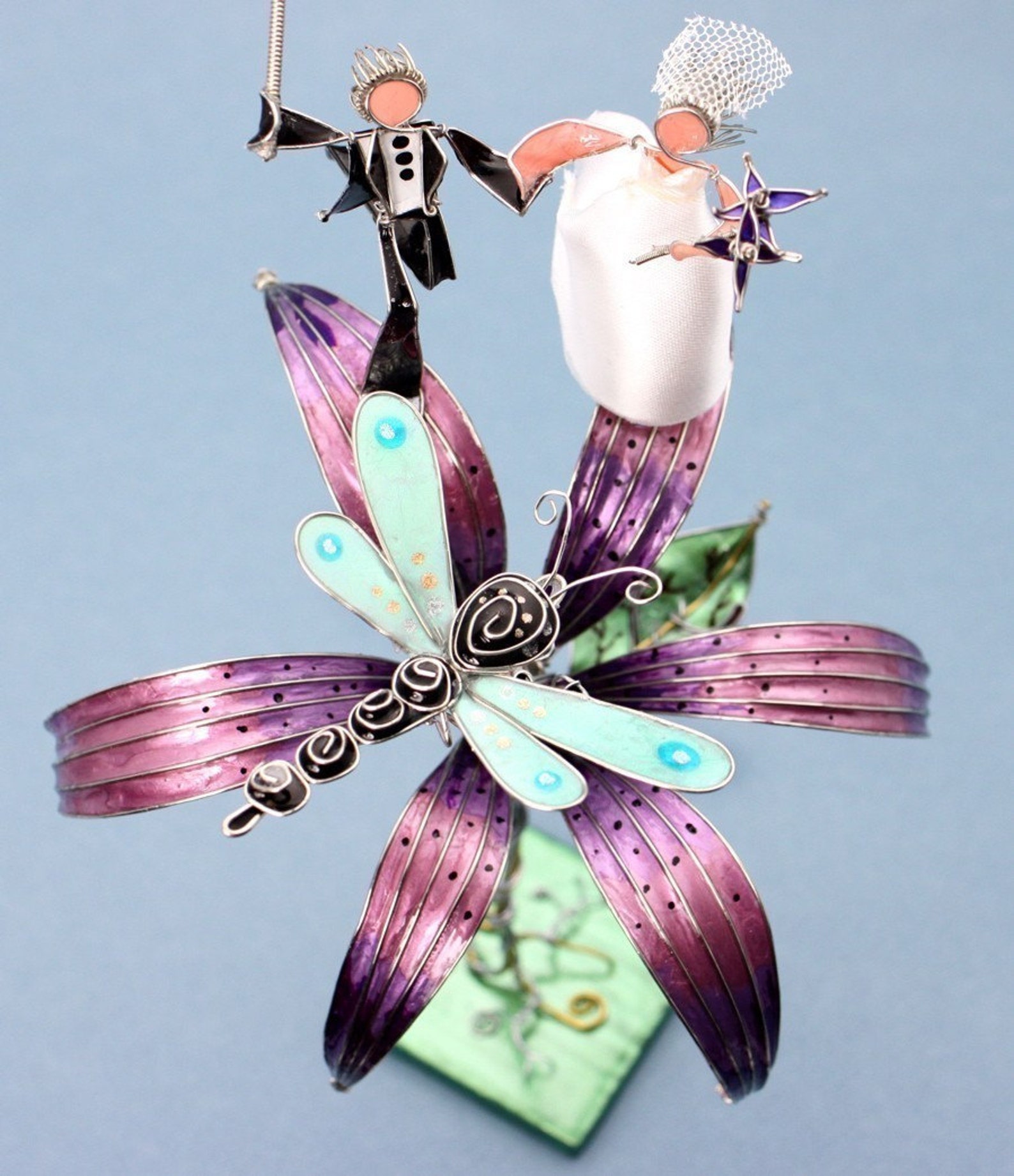 Dragonfly Wedding Cake Topper customizable Etsy