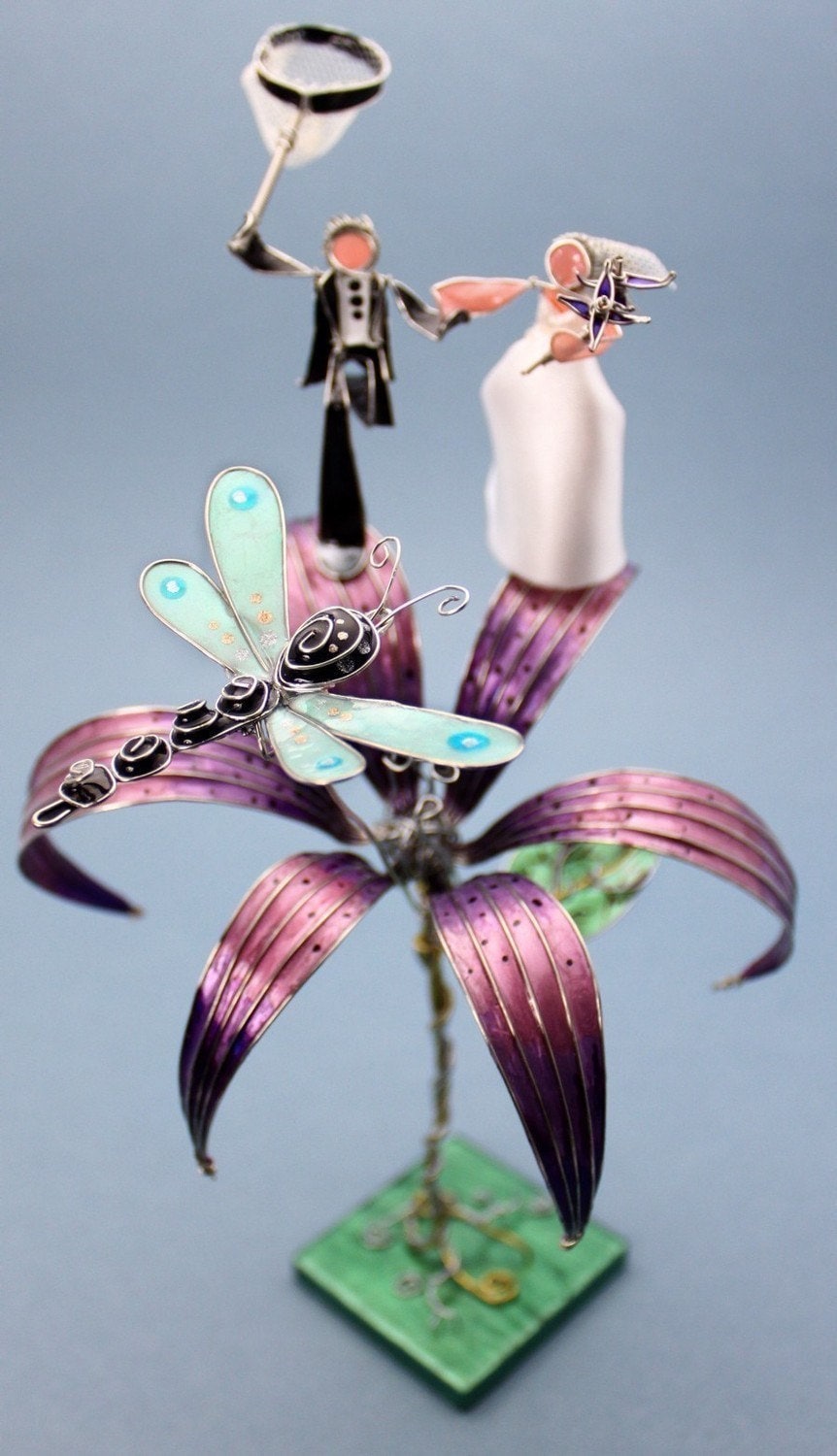 Dragonfly Wedding Cake Topper customizable Etsy