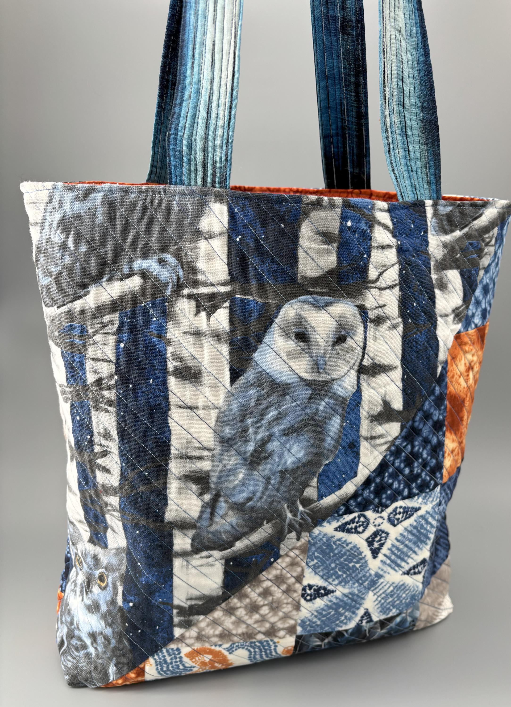 Quilted Market Tote Owls Everyday Bag